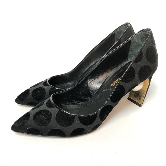 Nicholas Kirkwood Maeva Pearl Polka Dot Heels Sz 35 Velvet Pointed Toe Pumps - Picture 3 of 9